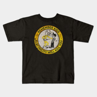 VINTAGE -  Electricity Will Kill You Kids Yellow Kids T-Shirt